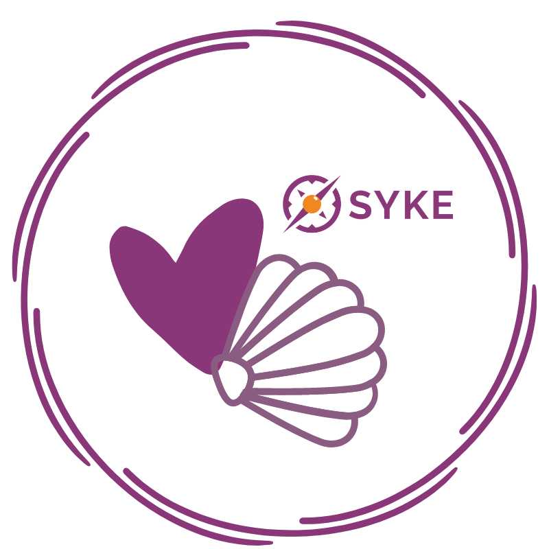 Simpukka ja sydän. SYKE-logo.