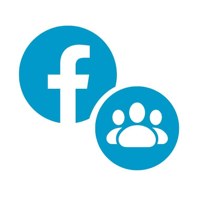 Facebook-logo ja ryhmä.